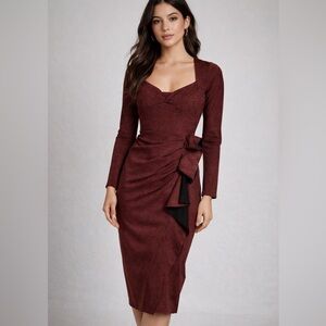 CHIARA BONI La Petite Rabe Red Glitter Avant Garde Ruby Gown Dress Structured